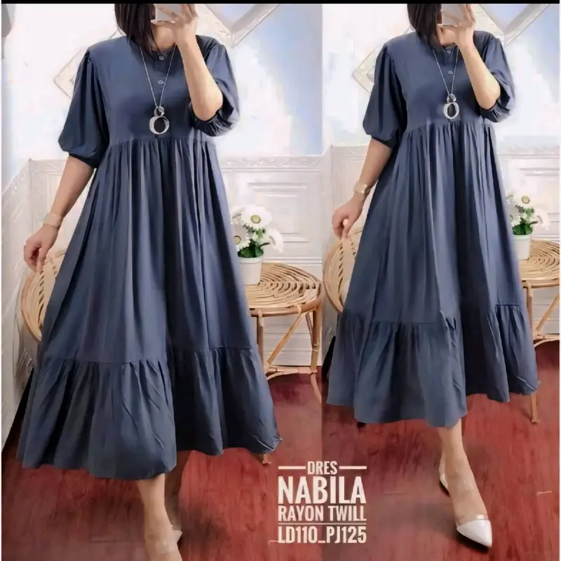 Vola - Dress Nagita Soft Rayon Premium Wanita Bumil Busui 3