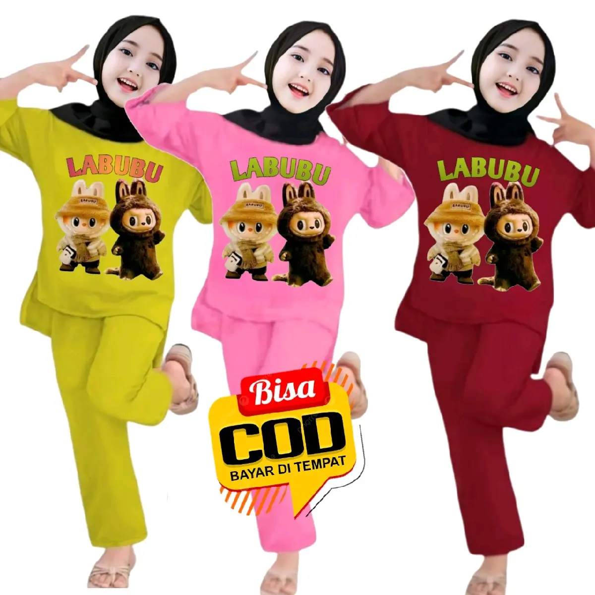 SETELAN ANAK PEREMPUAN LABUBU 06 USIA 2-12 thn