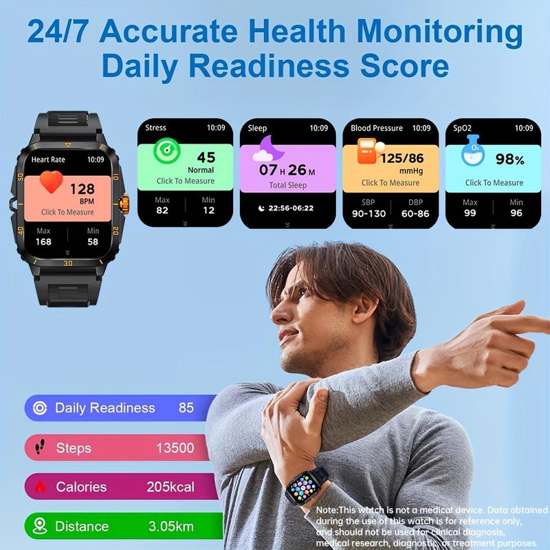 Senbono SmartWatch New Outdoor Sports Smart Watch For Men 1.96 Screen Blood Oxygen BT Call 430 MAH Battery Waterproof Smartwatch Man Reloj Hombre 2