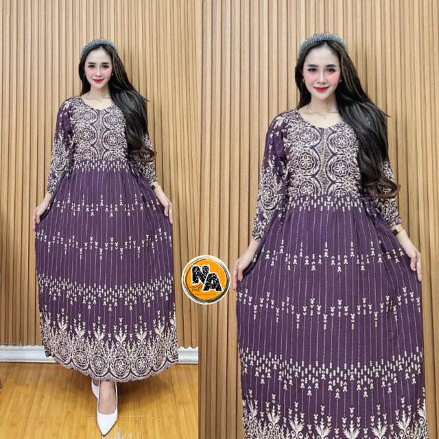 Longdress Motif Sultan Busui Bumil Trends Kekinian LD 110cm Longdres Resleting Tali Samping Wanita Rayon Tebal Panjang daster  long