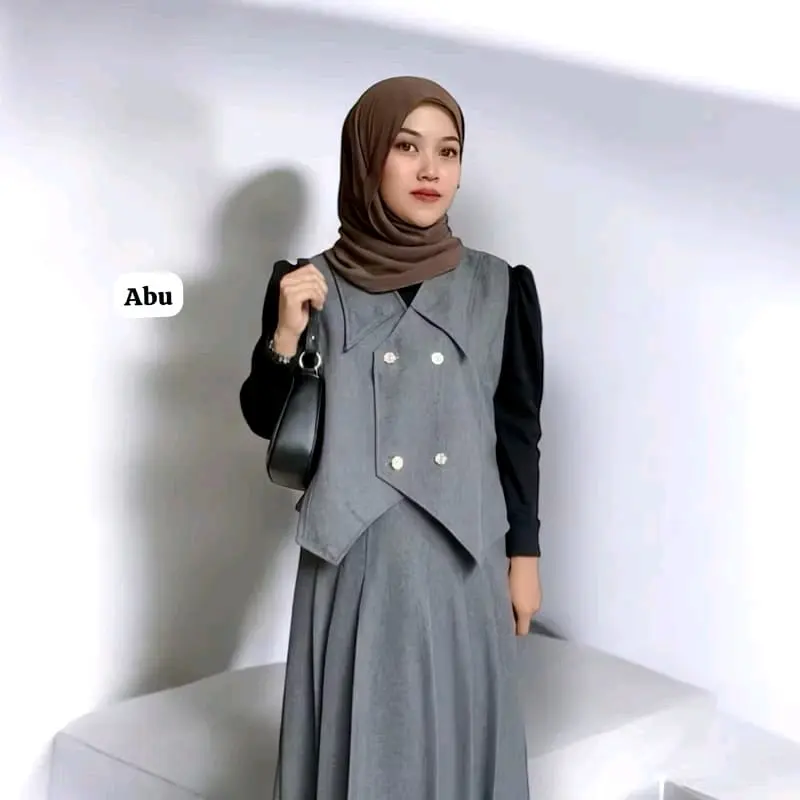 NINA VEST / VEST BASIC WANITA / Vest Semiwol Atasan Wanita Crop EVI Vest Casual 2