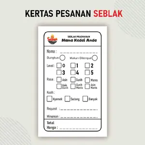 Kartu Seblak Prasmanan isi 100 pcs bisa custom nama warung/kedai