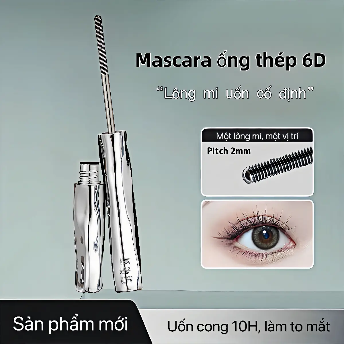 Mascara Ống Thép Kim Loại 6D, Không Thấm Nước Và Mồ Hôi, Không Nhòe, Hiệu Ứng Kéo Dài Và Uốn Cong Lâu Dài Nữ Trang Điểm Mỹ Phẩm Women Cosmetic