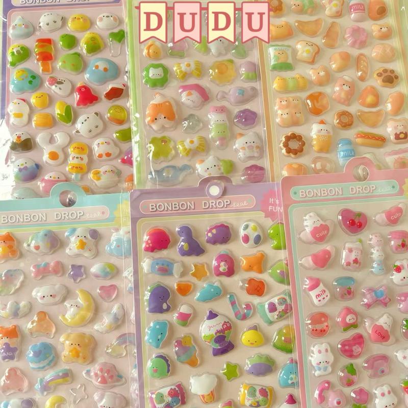TẤM Sticker nổi 3D Bubble BonBon Drop Charm dán 3D Diy 3D Glow-in-the-Dark Dán Hoạt Hình Dễ Thương Nhãn Dán Sáng Tạo