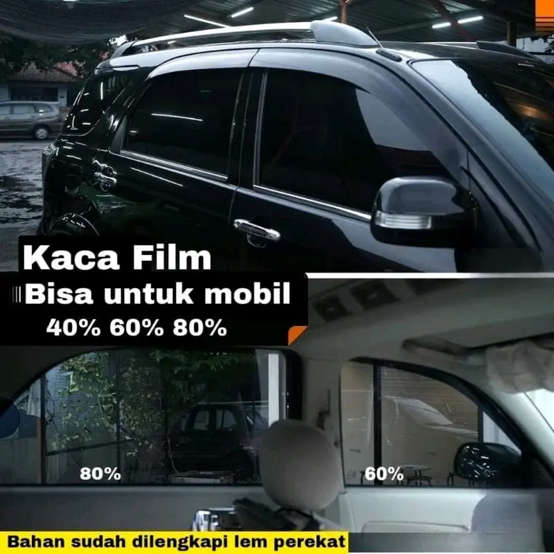 Stiker Jendela Kaca Stiker Kaca Jendela Rumah Sticker Kaca Film Mobil Riben Hitam Kegelapan 40% 60% 80% Stiker Kaca Peredam Panas 5