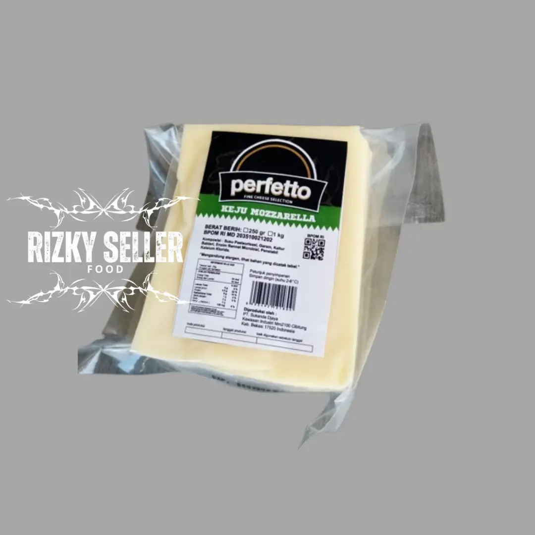 Keju Mozarella Perfetto 250Gr - Cocok untuk Topping Pizza dan Masakan - Bayi, Bahan, Bubuk Powder Cheddar Baking pro