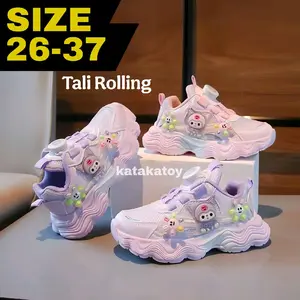 Sepatu Anak Perempuan Kuromi Fashion Tali Rolling Size 26-37 Sepatu Cewek Trendy dan Nyaman