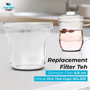 One Two Cups Saringan Teh Filter Pengganti Cangkir Teh Kaca 300ml - RAL3001