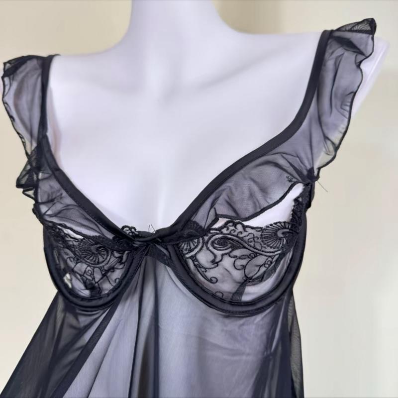 LP514 sexy lingerie baju sleepwear nilon transparan 2