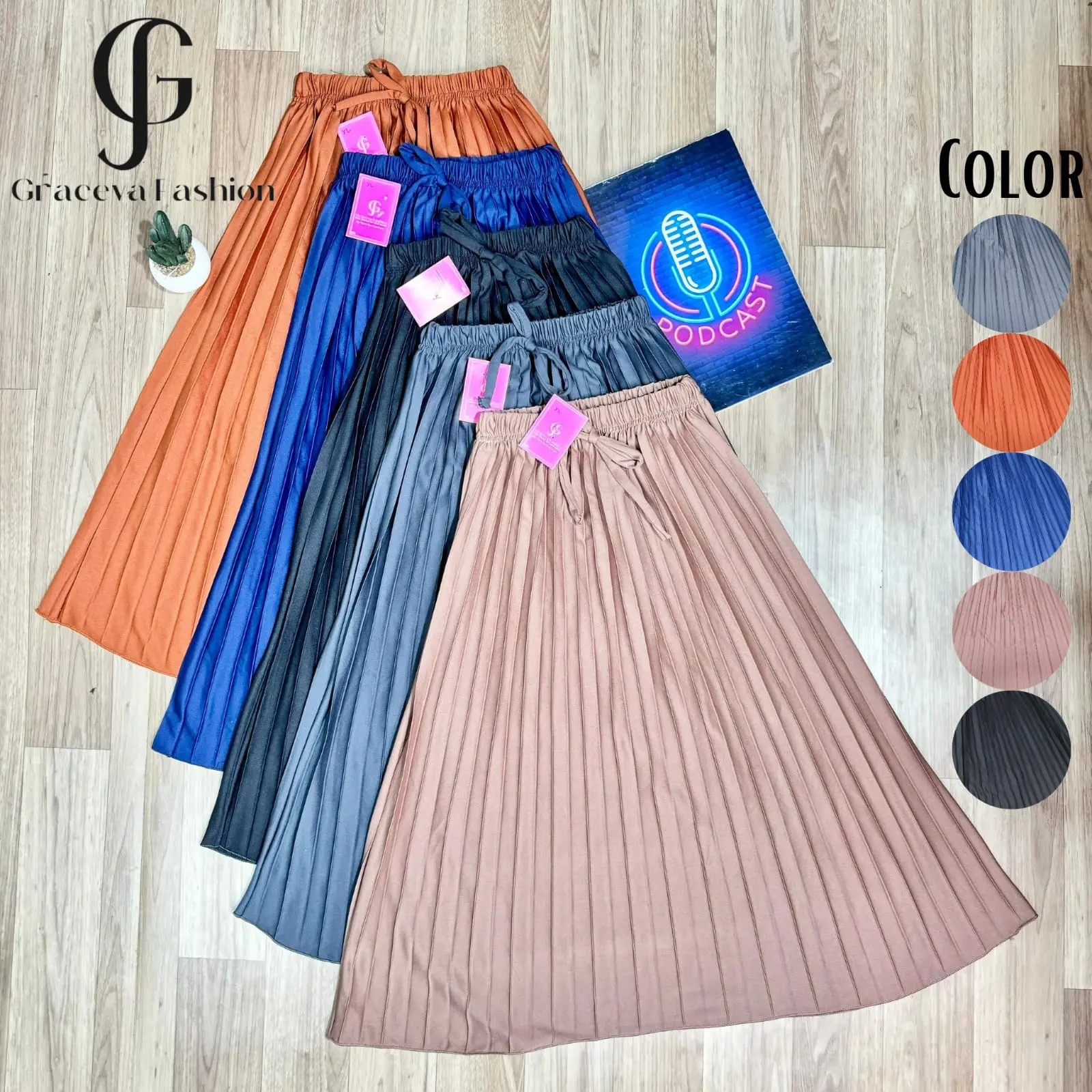 Rok Plisket Premium Anak 5-10 Tahun/Rok Mayung Anak/Rok Plisket Anak Premium
