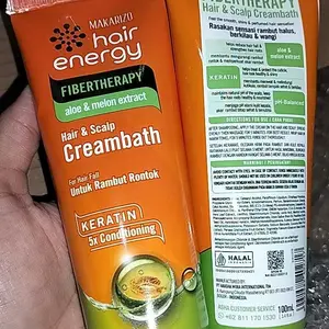 Makarizo Hair Energy Fibertherapy Hair & Scalp Creambath 5X Conditioning Aloe & Melon Extract 100 mL