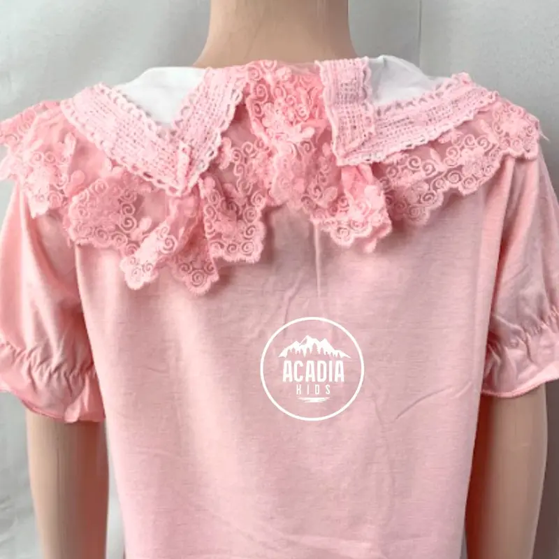acadiakids Atasan Anak Perempuan Blouse ZALINA Kerah Brukat Lengan Pendek Premium Fashion 4