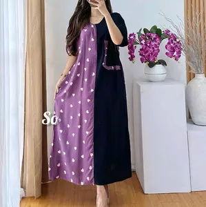 MiSYA Dress LOVE LD-+120 PB-+118 Matt Rayon Halus Adem Busui Resleting,Tali samping,saku depan - Wanita - Ibu, Cosplay