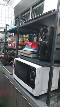 Product Review of 【Local Stock】Microwave Oven rack, Rice Cooker Rack,Kitchen Storage Rack, Kitchen Storage Rack With Adjustable Length To Save Space Organiser Shelf Metal Rackshelves rack Steel Expandable Smooth Microwave Rack Hand from N**h R**i 0