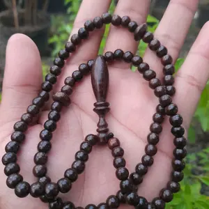 Kalung Tasbih Galih Asem Super 6mm - 99 Butir - Kayu, Pria