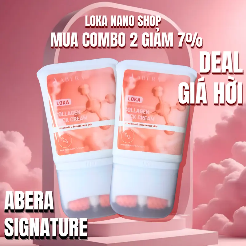 [LOKA NANO SHOP] [Combo 2 Hộp] Kem dưỡng cổ Loka Nano 50ml Làm trắng dưỡng ẩm làm săn chắc làn da. 0