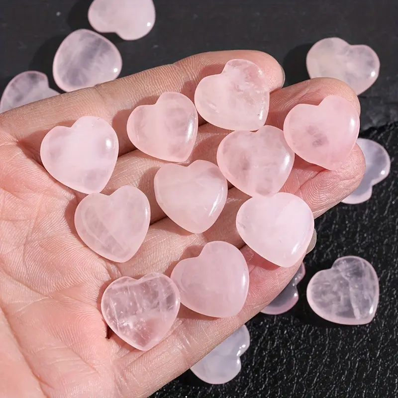 20mm Natural Heart Shape Crystal Stone Mini Ornament Reiki Rose QuartzEnergy Healing Gem Home Decor