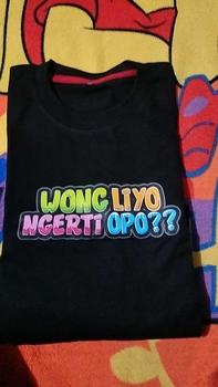 Product Review of Kaos kata kata Wong Liyo Ngerti Opo Baju Katun New Free Sticker from C**A S**S 0