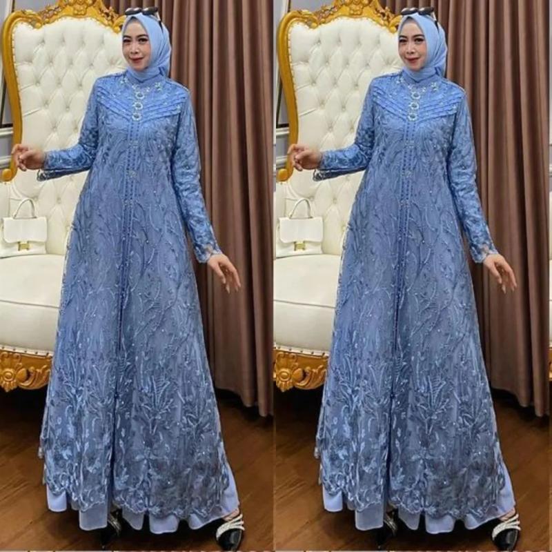 AF - ZALLIA DRESS Bahan ceruty baby doll full furing outer brukat terpisah / gamis brokat model terbaru 2024 super mewah / gamis kondangan kekinian kualitas premium / gamis lebaran 2025 terlaris / gamis wanita dewasa / gamis viral termurah bisa ( COD ) 7