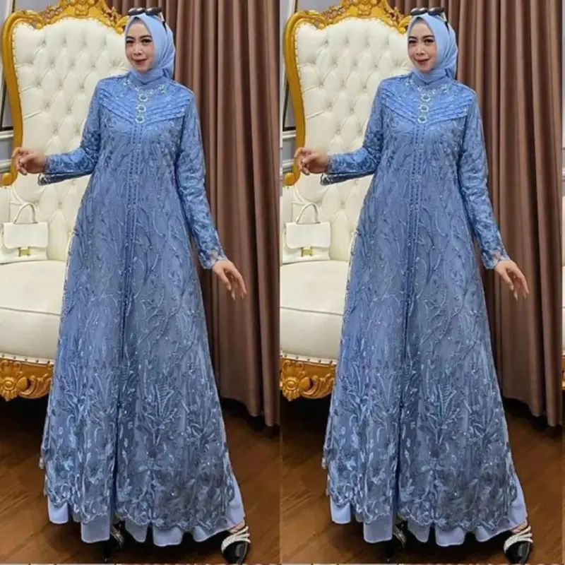 AF - ZALLIA DRESS Bahan ceruty baby doll full furing outer brukat terpisah / gamis brokat model terbaru 2024 super mewah / gamis kondangan kekinian kualitas premium / gamis lebaran 2025 terlaris / gamis wanita dewasa / gamis viral termurah bisa ( COD ) 6
