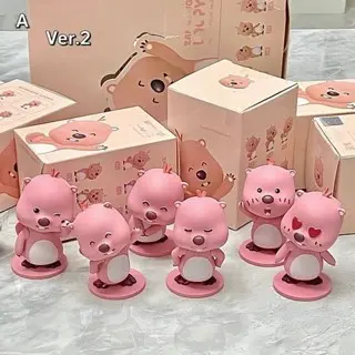 blind box lopy mini so zanmang loopy x mini so blindbox Korea zanmang loopy Ruby blind box doll cute pink little beaver ornaments hand-made gift doll