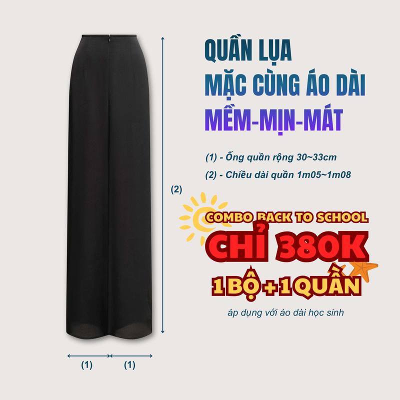 Quần lụa mặc kèm áo dài học sinh, nhiều màu, quần mặc áo dài, nhiều màu sắc lựa chọn, phối cùng các màu khác nhau - Thời trang Nữ, Women