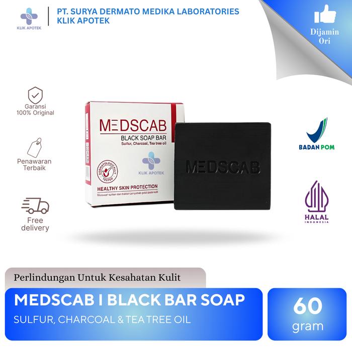 Gambar MEDSCAB BLACK SOAP BAR @ 60gr | sabun anti gatal dari Klik.Apotek Kab. Tasikmalaya Tokopedia