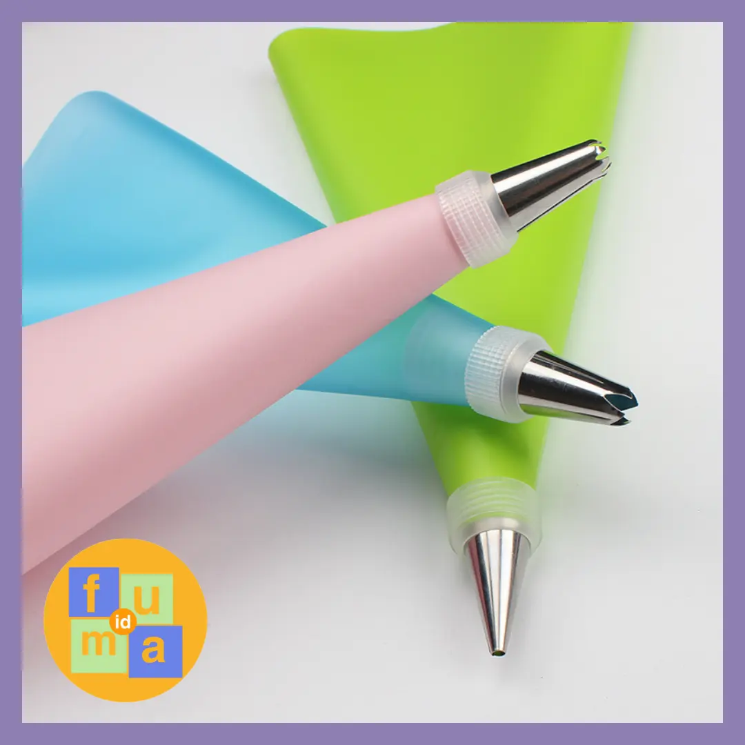 Icing Piping Bag Silicone 16 in 1 untuk Dekorasi Kue Cake / Piping Bag Spuit Cake Silicone Serbaguna Set Plastik Silikon Kitchenware