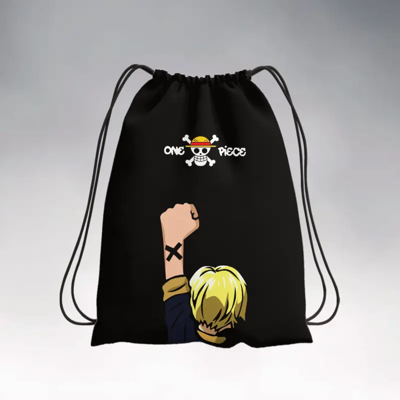 Tas Serut Stringbag Drawstring Anti Air | Tas Serut Kain Tebal | Tas Sekolah Olahraga | Tas Serut Hitam Printing | Tas Kerut 6