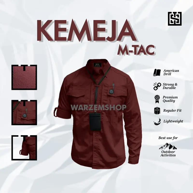 Kemeja Tactical Original M-Tac Lengan Panjang Pria Tactical Outdoor Kemeja Kerja Pdl, Pdh, Lapangan, Dinas, Instansi, Pemerintahan, Almamater, komunitas High Quality, Premium Bahan American Drill Tr  Formal Casual Katun Lembut Tebal Nyaman Keren 6