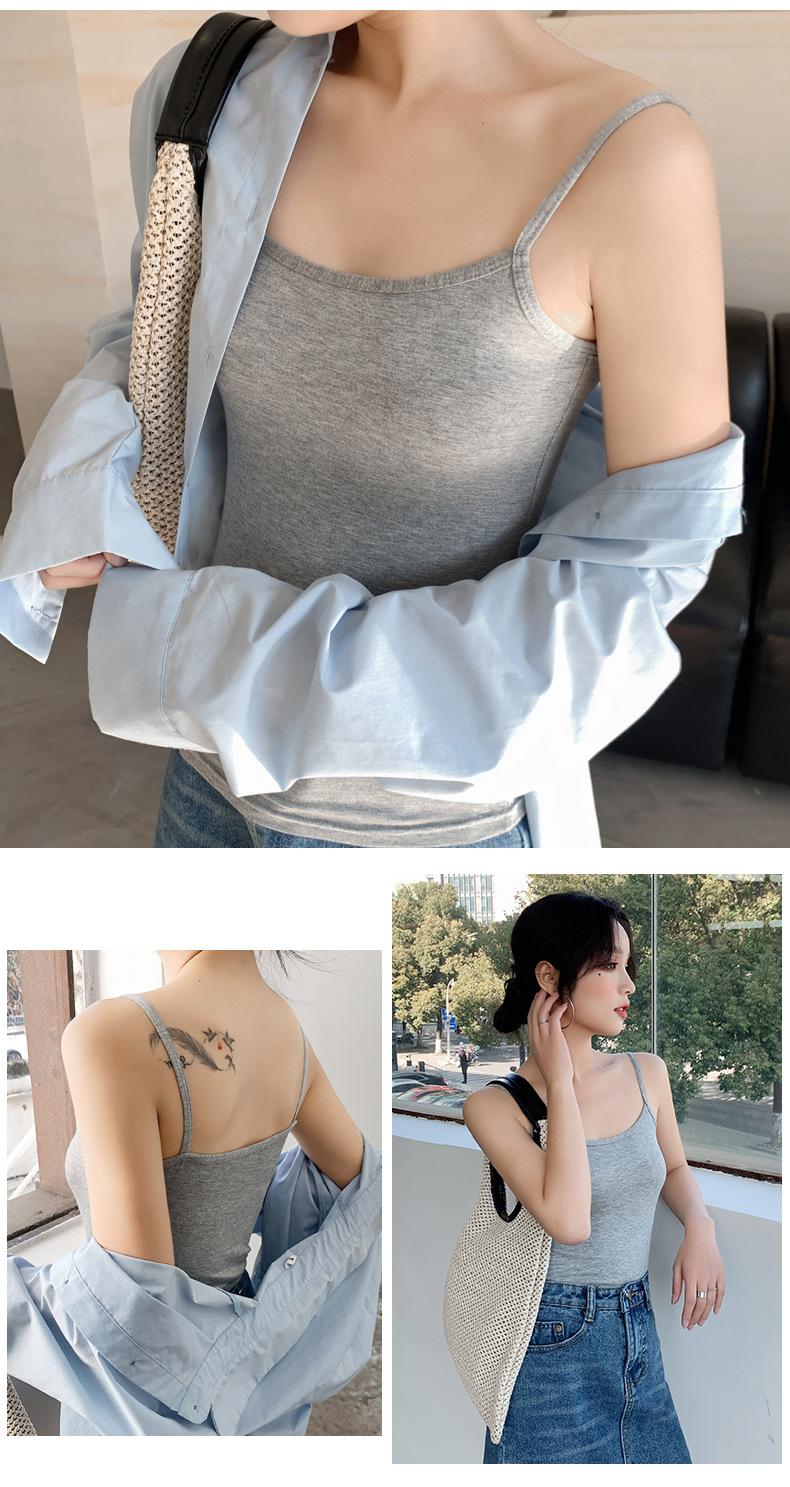 Product Introduction of Black and white modal base small suspender vest for women with beautiful backs, summer sexy and fashionable design, women's new solid color, versatile 2