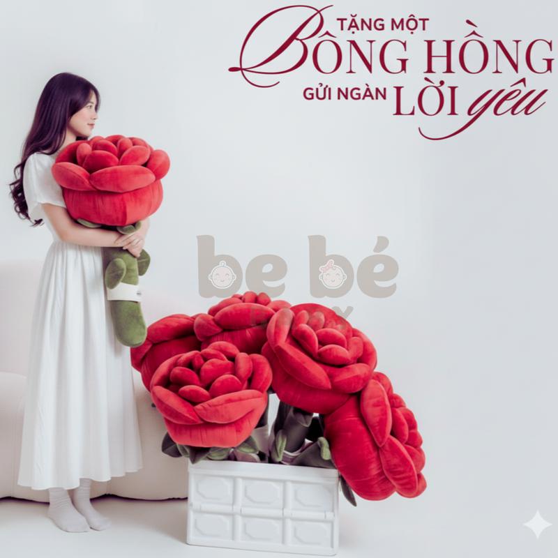   Sẵn Shop  Gấu Bông Hoa Hồng Khổng Lồ Cao Cấp - Bông Hoa Tặng Người Yêu Decor Trang Trí 