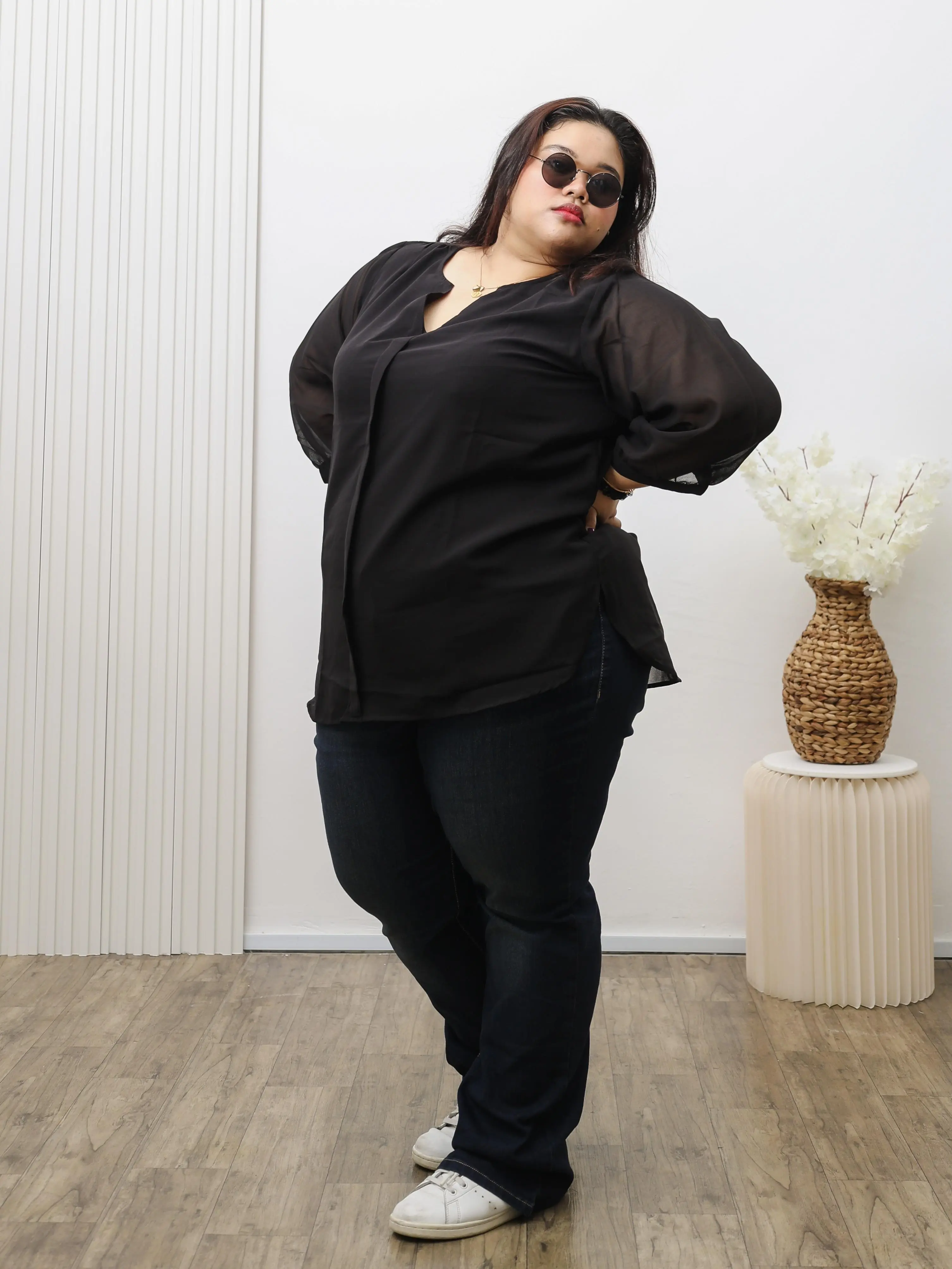 [TCC] Plus Size Chiffon Work Blouse, Casual, Formal Top