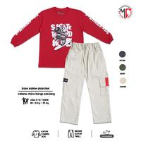 Gambar MAXIMO.CO Setelan Baju Kaos Anak Skater Kid Red & Celana Chino Kargo Panjang Katun 3 Warna untuk Usia 3-12 Tahun - Skater Kid Red + aktive kargo Hitam, Kaos M (4 thn) aktive kargo M (4-5 thn) dari Maximo Clothing Store Kab. Bandung 2 Tokopedia