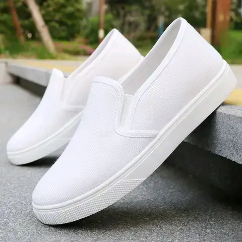 Sepatu Slip On Wanita Terbaru Putih Hitam Simple Elegan Tinggi Kualitas Shoes 6