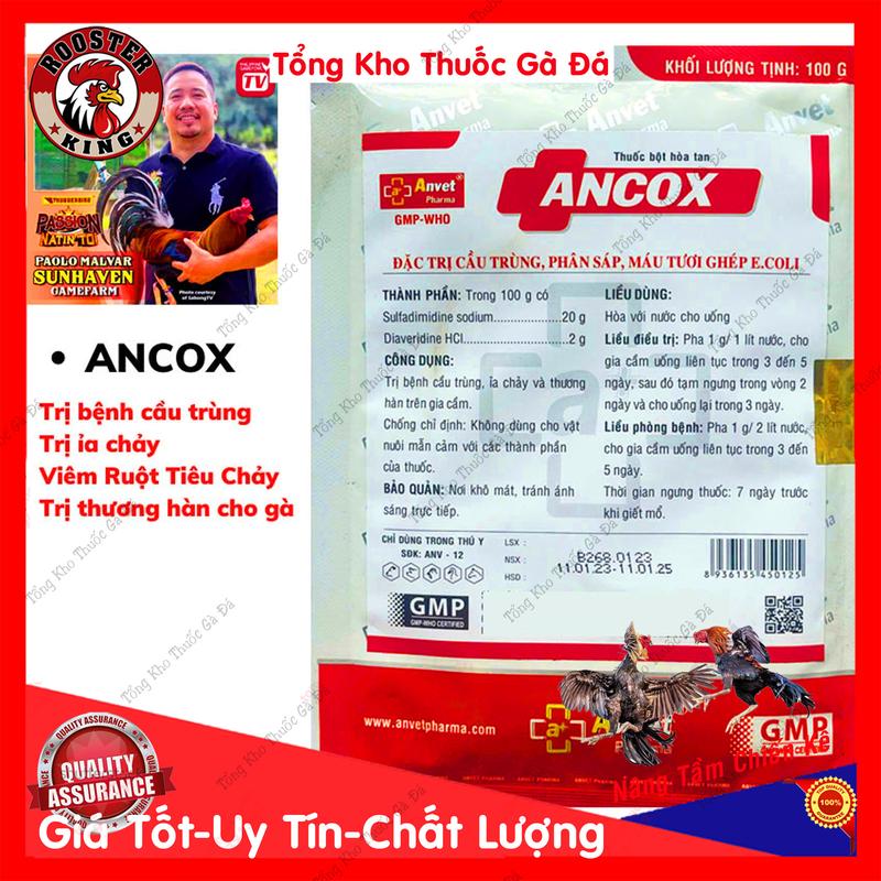  Ancox Gói 100g Phòng Và Trị Cầu Trùng Gà Đi Phân Có Máu-Thương Hàn 