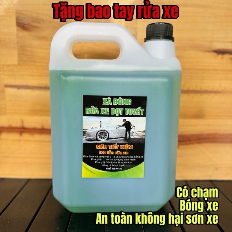  CAN 5 LÍT Xà Bông Rửa Xe  CÓ CHẠM  Hương Táo wax bóng Siêu Tiết Kiệm DÙNG HƠN 100 LẦN 
