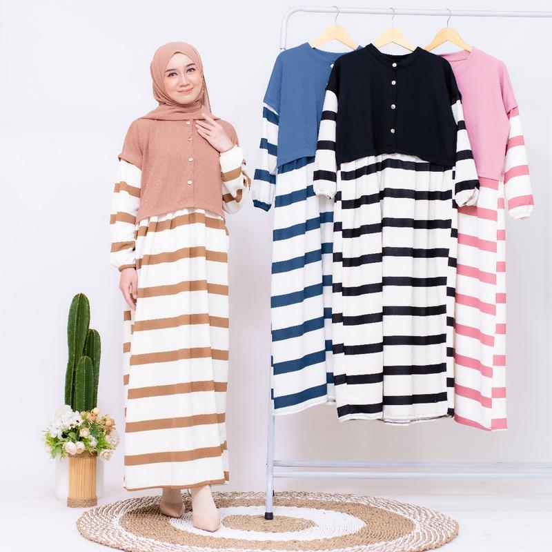 Product Introduction of Tania Dress Gamis Salur Knit Gamis Murah Gamis Daily Gamis Busui Terbaru 17