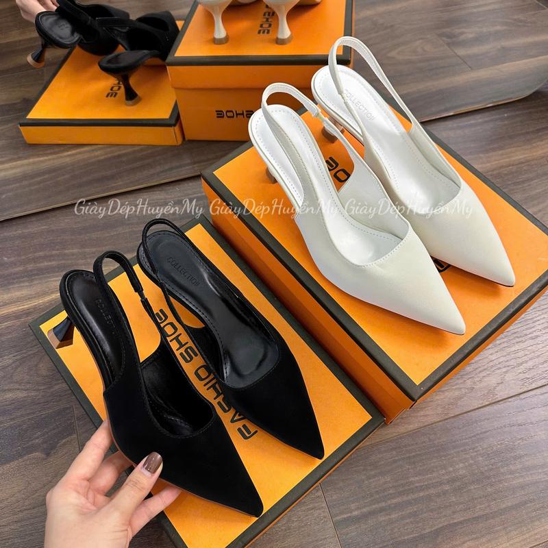  Giày cao gót 5 phân quai hậu mũi nhọn full hộp chất tuyết nhung siêu xịn   TA18   