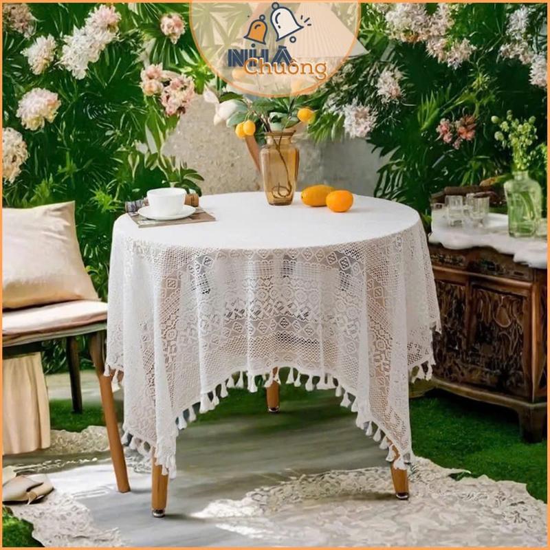 Khăn Trải Bàn Decor, Khăn Trải Bàn Tròn, Vuông, Chữ Nhật, Thảm Trải Bàn Ren Hoa