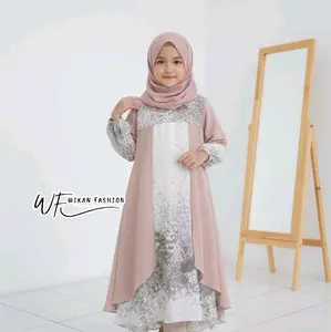 WF| EDISI RAYA Gamis Mahira bahan Ceruty motif full puring model terbaru