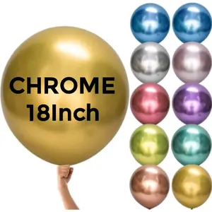 balon latex jumbo chrome 18 inch warna gold silver rose gold super metalik  kualitas tebal
