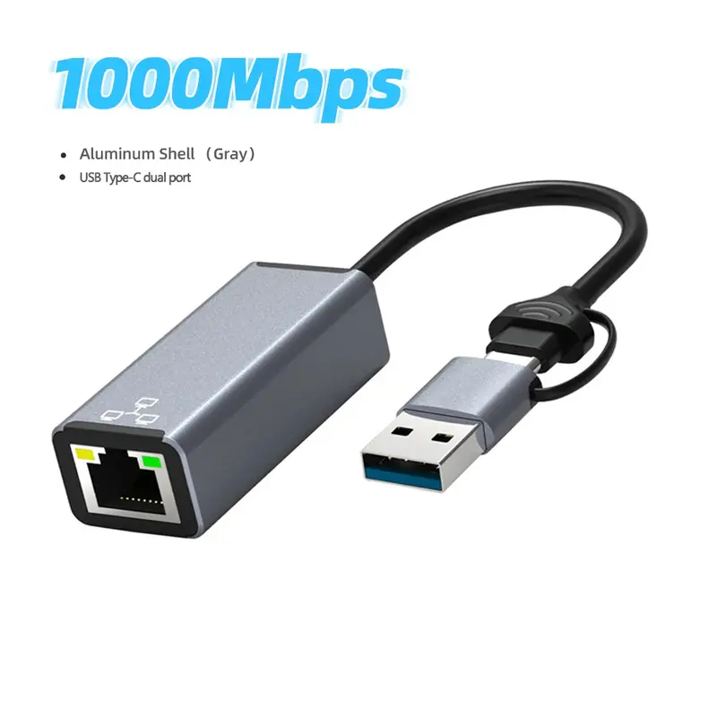 Bộ Chuyển Đổi Gigabit Lan Có Dây 1000Mbps RJ45 C Macbook Cho Công Tắc Sang Thẻ Ethernet Bộ Chuyển Đổi Mạng Nintendo Máy Tính Xách Tay USB3.0 USB 1