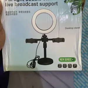 Bonkyo Tongkat Selfie Adjustable Multi-camara Desktop Live Broadcast Holder Ponsel Ring Light Lampu Tripod Hitam Kamera Bebas Arah Penyesuaian Sudut & Tinggi 360° 180°