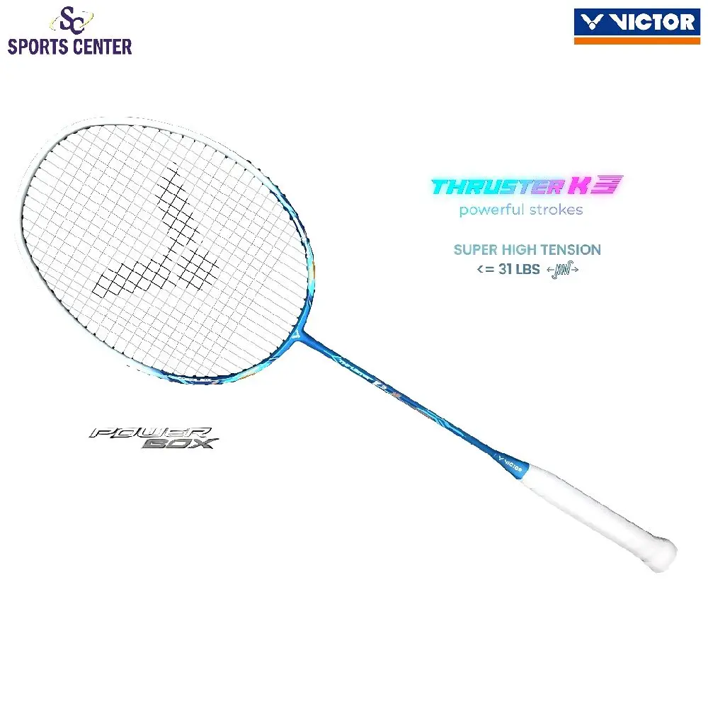Special Price New Raket Badminton Victor Thruster K 3 AF White Blue