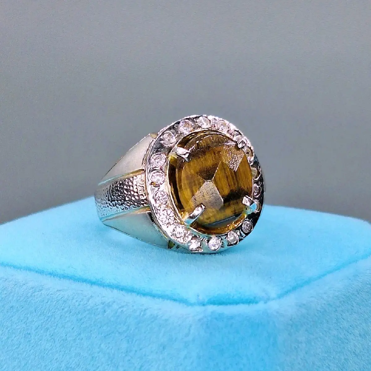 NATURAL TIGER EYE CP TI017 Silver Ring