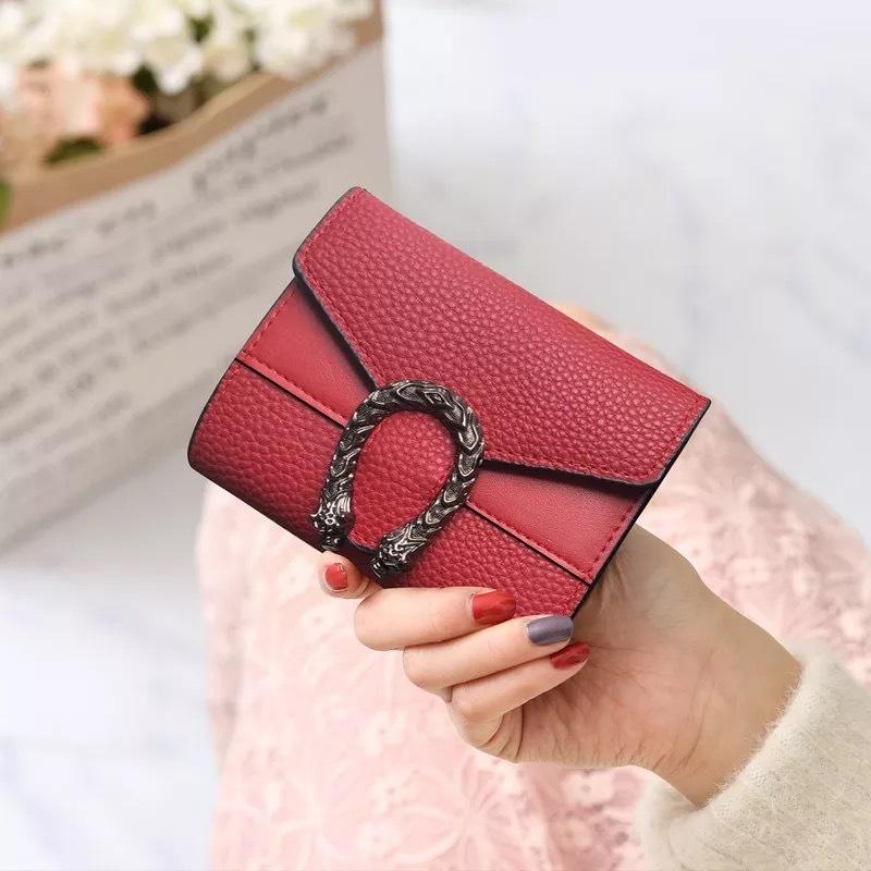 Túi xách, ví nữ, chủ thẻ, ví tiền xu, ví ngắn, các yếu tố nối thời trang, khóa cá nhân hóa, làm bằng da PU Wallet Kem 6