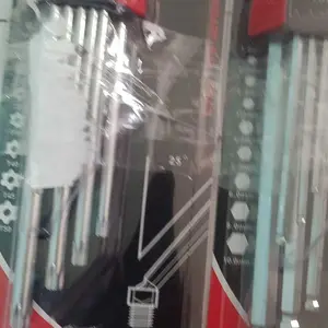 JLD 9pcs KUNCI L BINTANG SET PANJANG Kunci L Set T10-T50 Kunci L Long Torx Hex Key Set Key Wrench Long Metric Set Ball Point Hexagonal