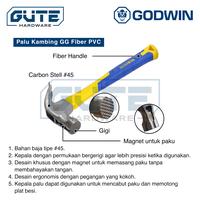 Gambar Palu Kambing Gagang Fiber / Claw Hammer Godwin Carbon Steel Asli! - GWN PVC 8oz Polos dari Gute Hardware Kota Surabaya 1 Tokopedia