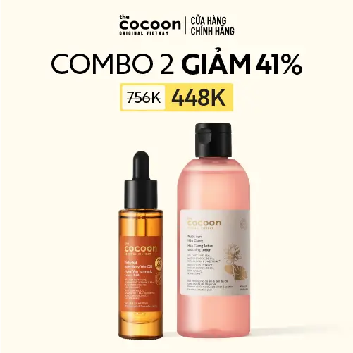 COMBO 1 Tinh chất nghệ Hưng Yên C22 - 22% Vitamin C Cocoon 30ml + 1 Bigsize Nước sen Hậu Giang 310ml
